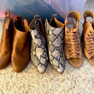 Booties and a pair of summer heels